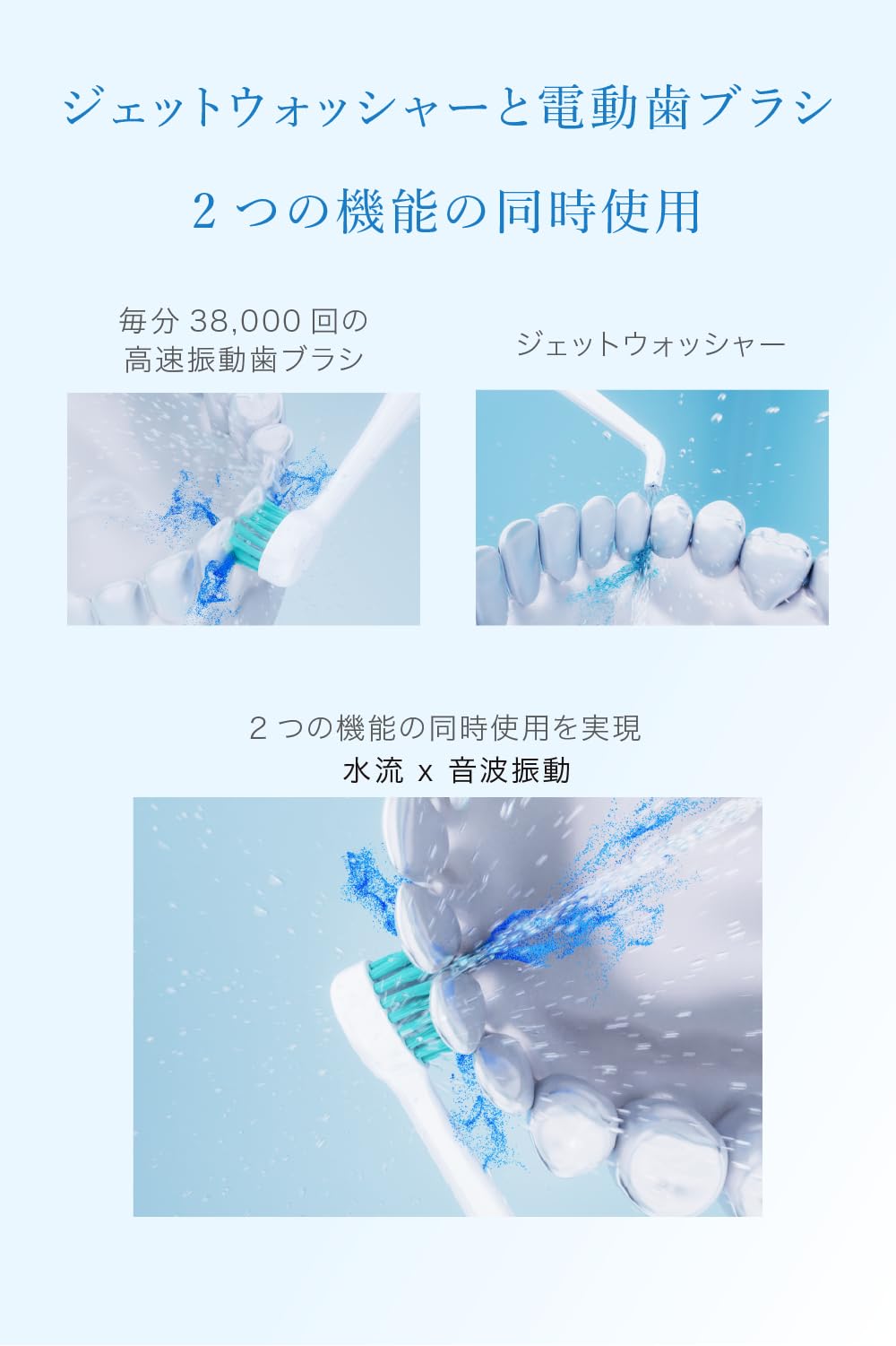 【Water Sonic】ジェット水流&音波振動の同時洗浄★電動歯ブラシ Amazon.co.jp: Water Sonic ジェットウォッシャー 一体型 電動